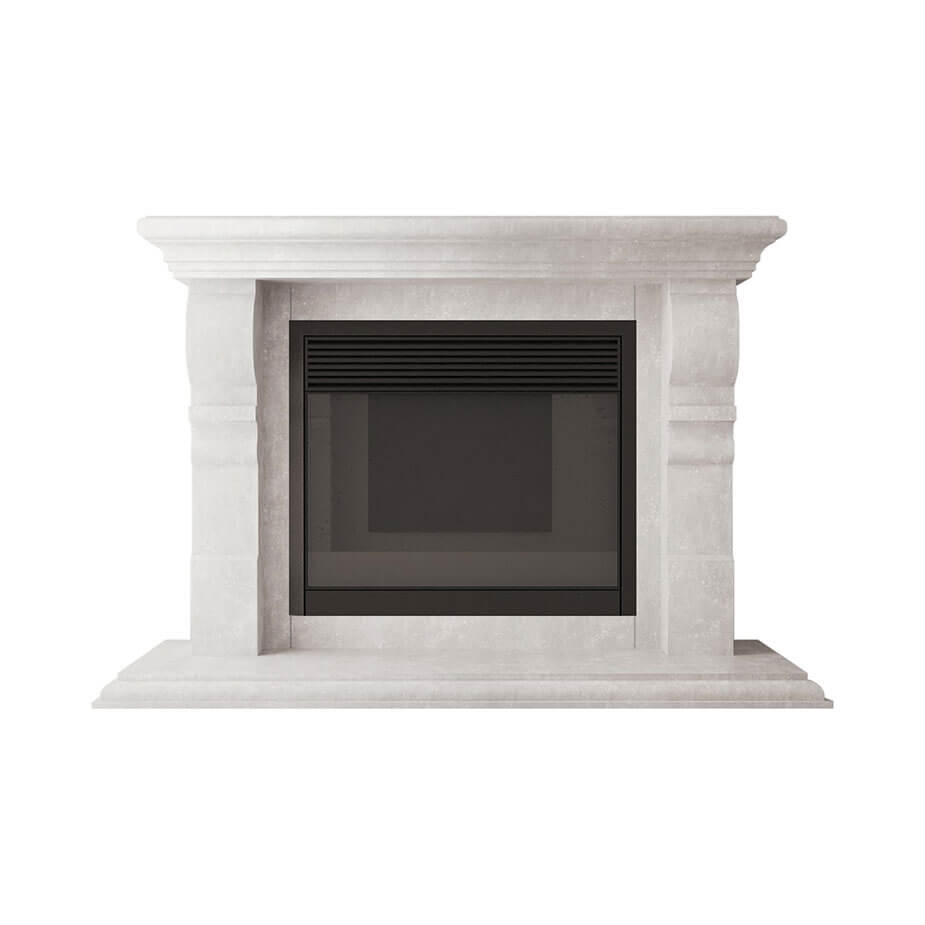 Fireplace surround Ararat white travertine