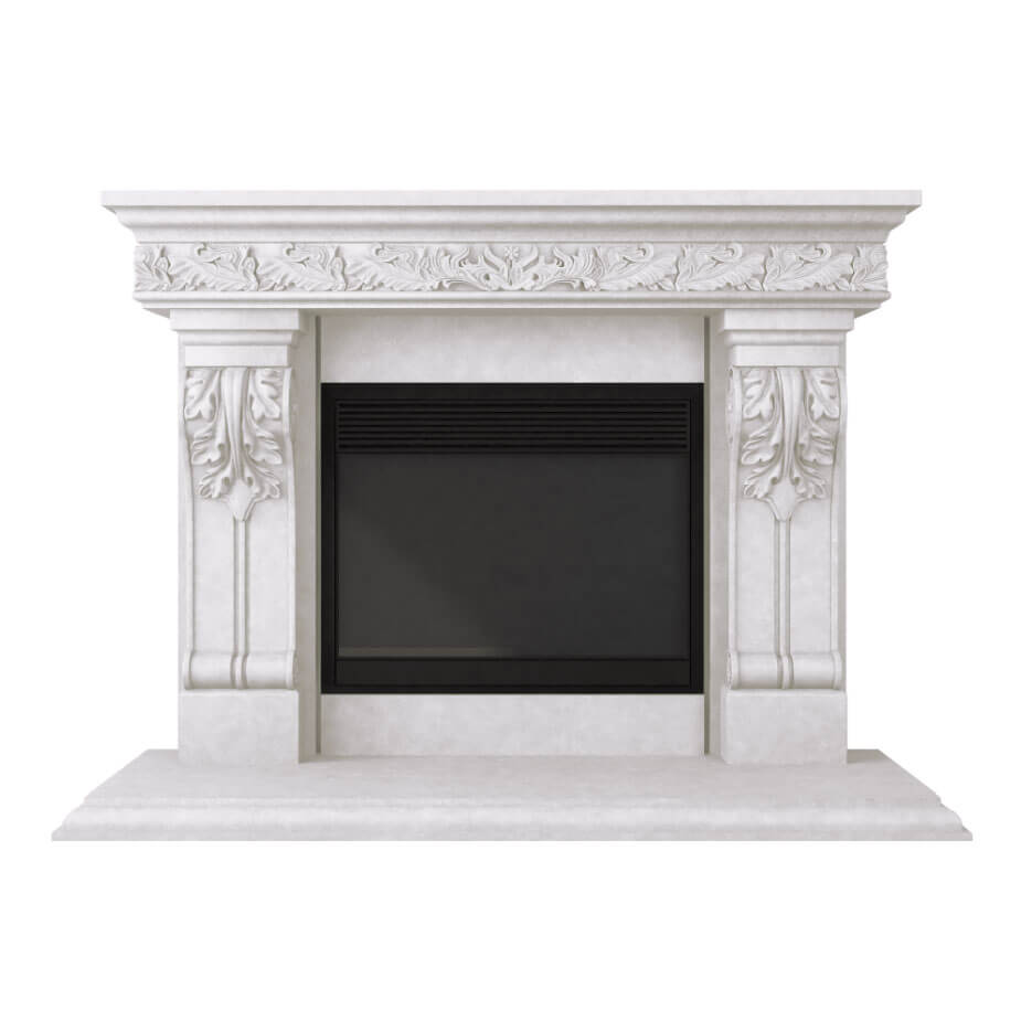 Fireplace surround Bonaparte white smooth