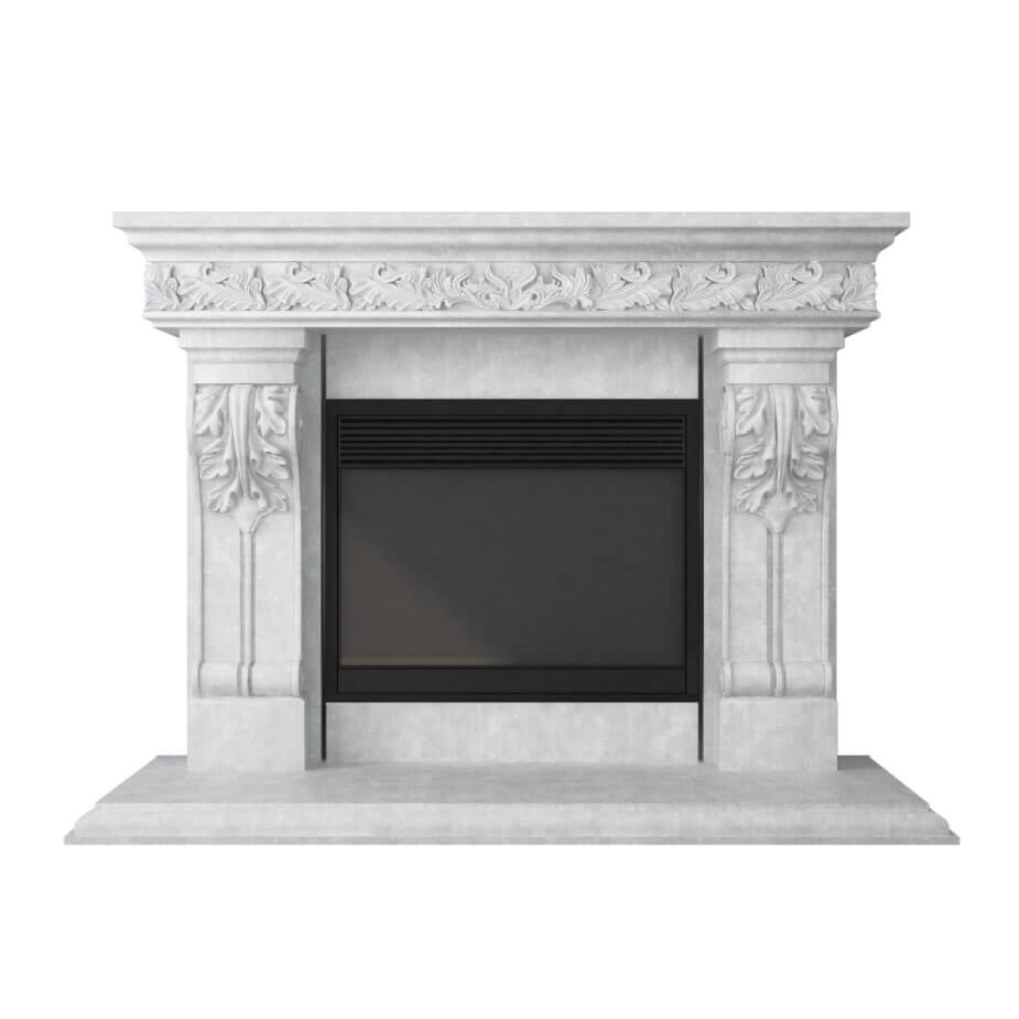 Fireplace surround Bonaparte white travertine