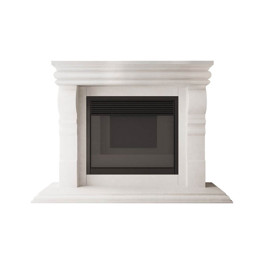 Hamilton white smooth fireplace surround