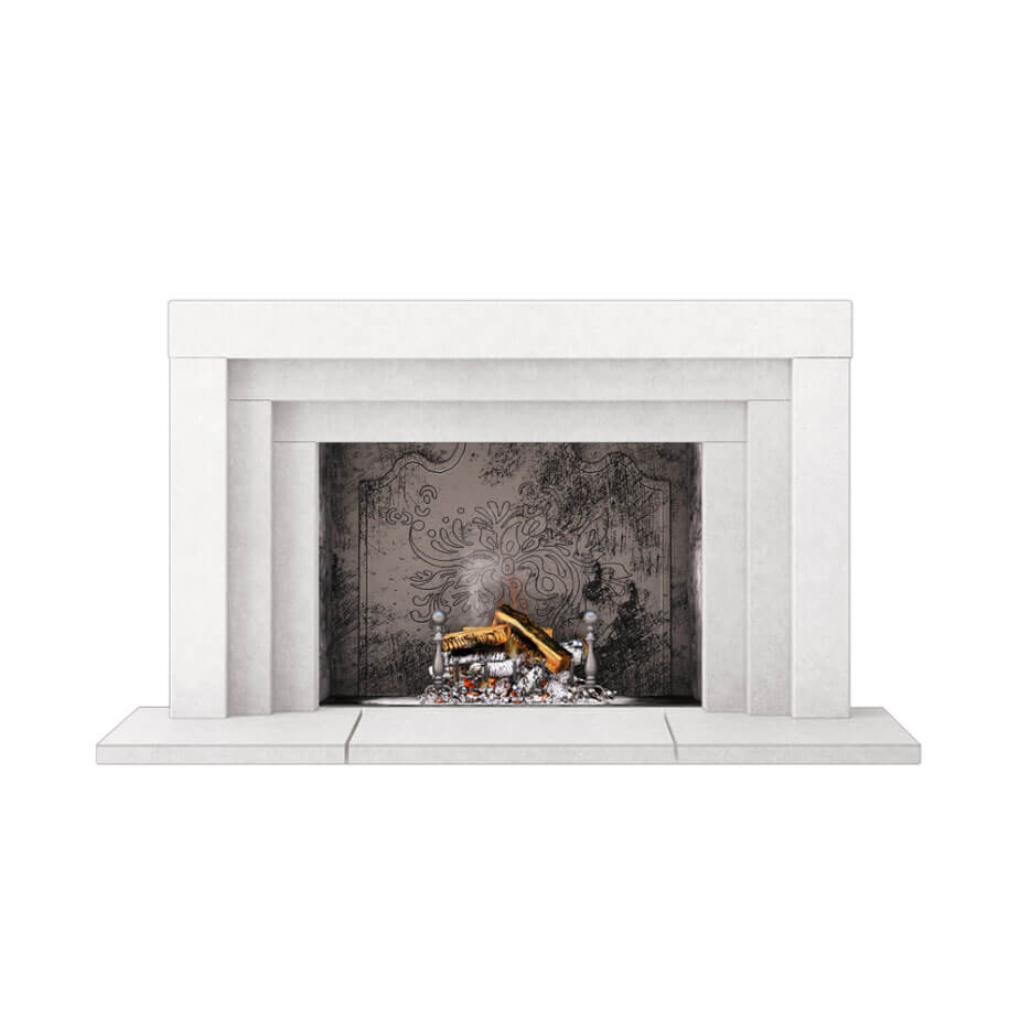 Fireplace surround Zen-White-Smooth
