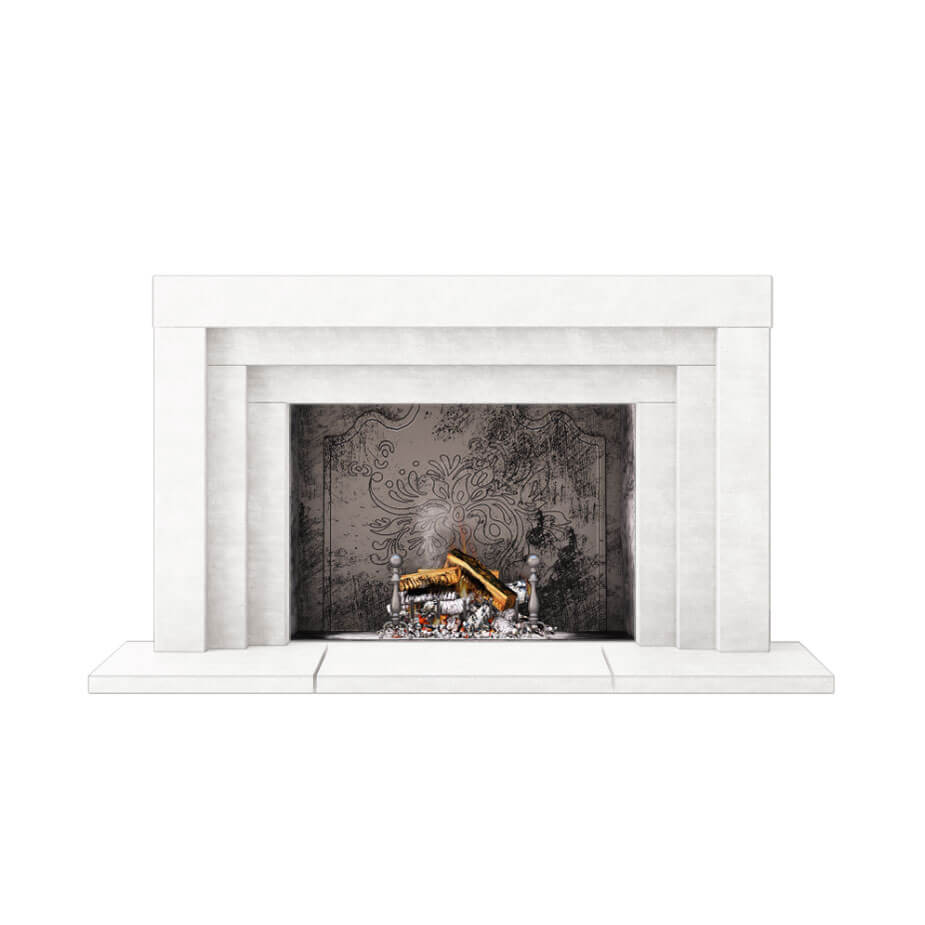 Fireplace surround Zen-White-Travertine