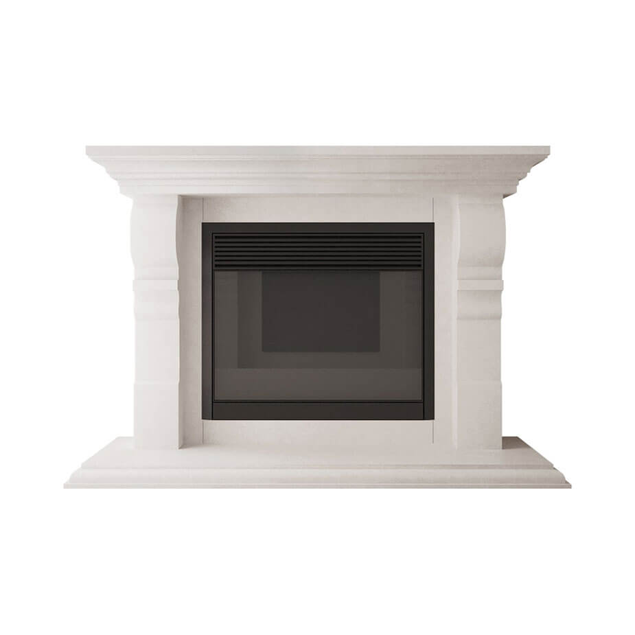 Vana white smooth fireplace surround