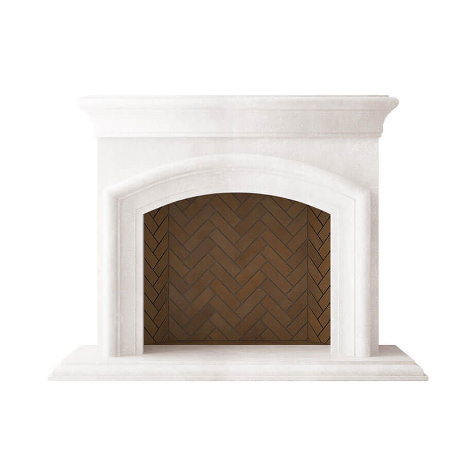 Vira white TRAVERTINE fireplace surround
