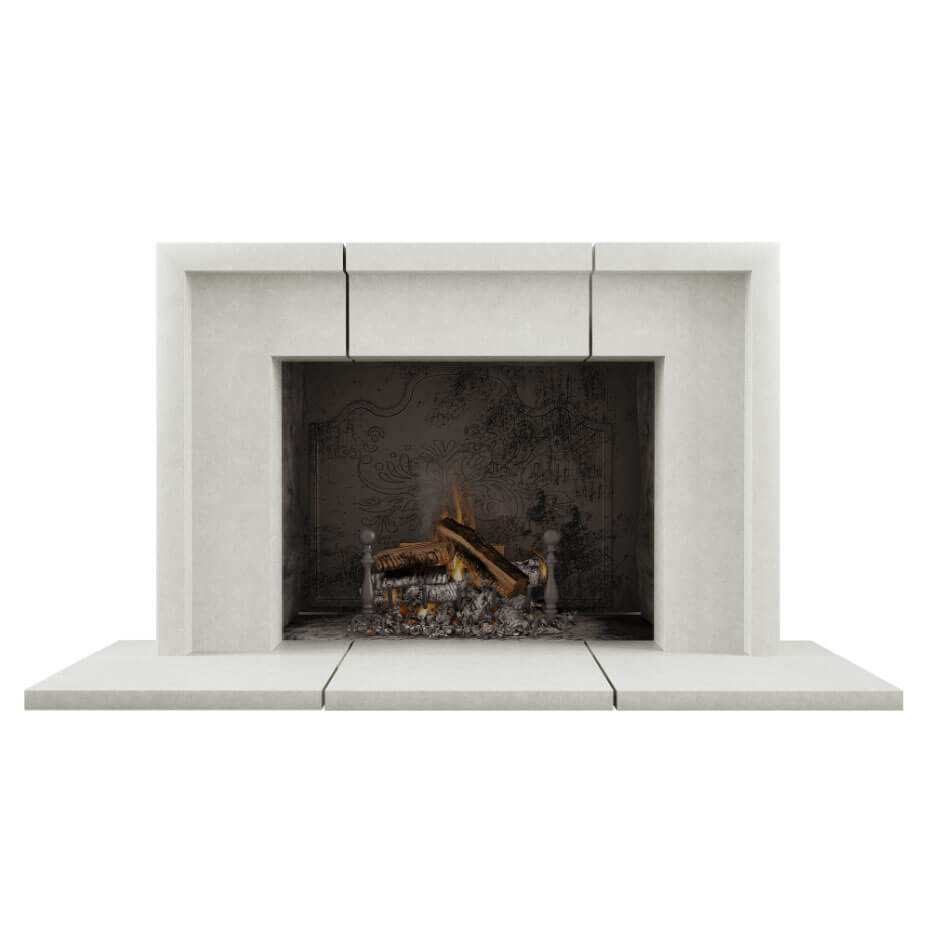 Sevun extended WHITE SMOOTH fireplace surround