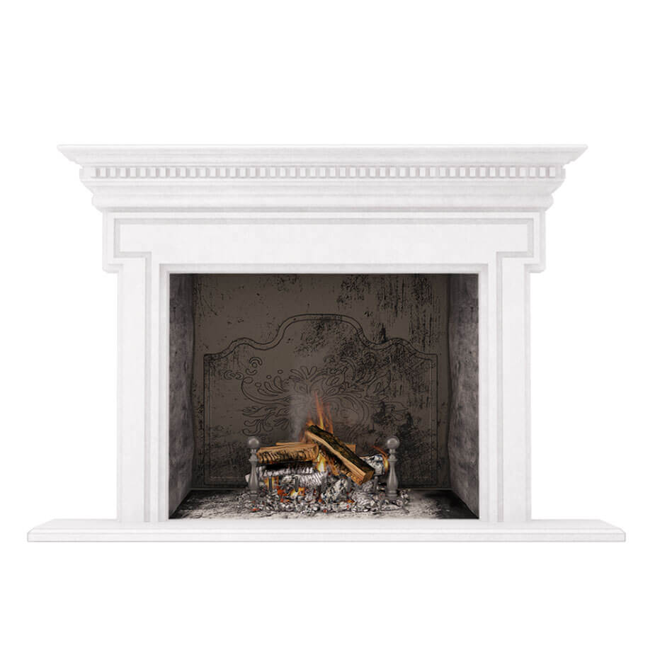 Saint Denis Fireplace Surround smooth white 1