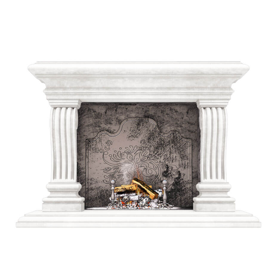 Fireplace Surround San Lazzaro WHITE TRAVERTINE