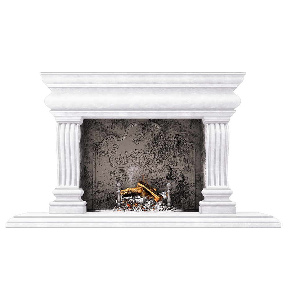 Tigranes 4 Fireplace Surround travertine WHITE