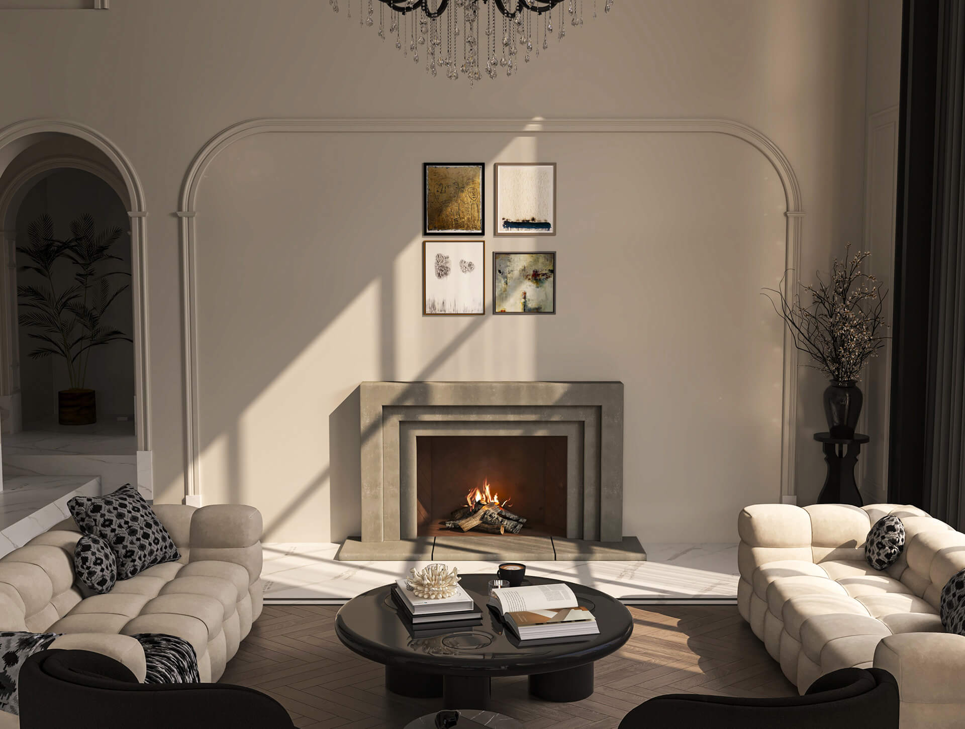 cast stone fireplace surround